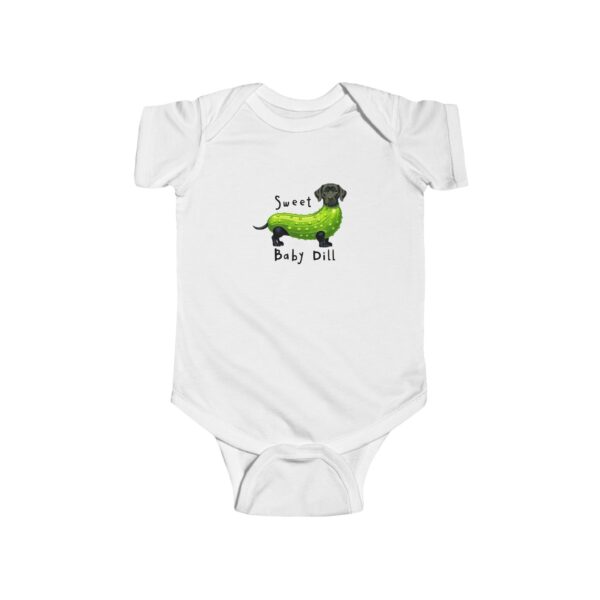 Sweet Baby Dill Infant Bodysuit, Cute Baby Outfit, Newborn Gift, Baby Shower Present, Baby Clothing, Dog Lovers Gift, Funny Baby Bodysuit - Image 4