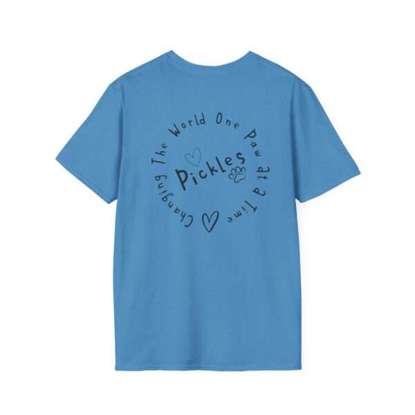 Tickle My Pickle - Changing The World One Paw At A Time Playful Dog-Themed T-Shirt - Image 3